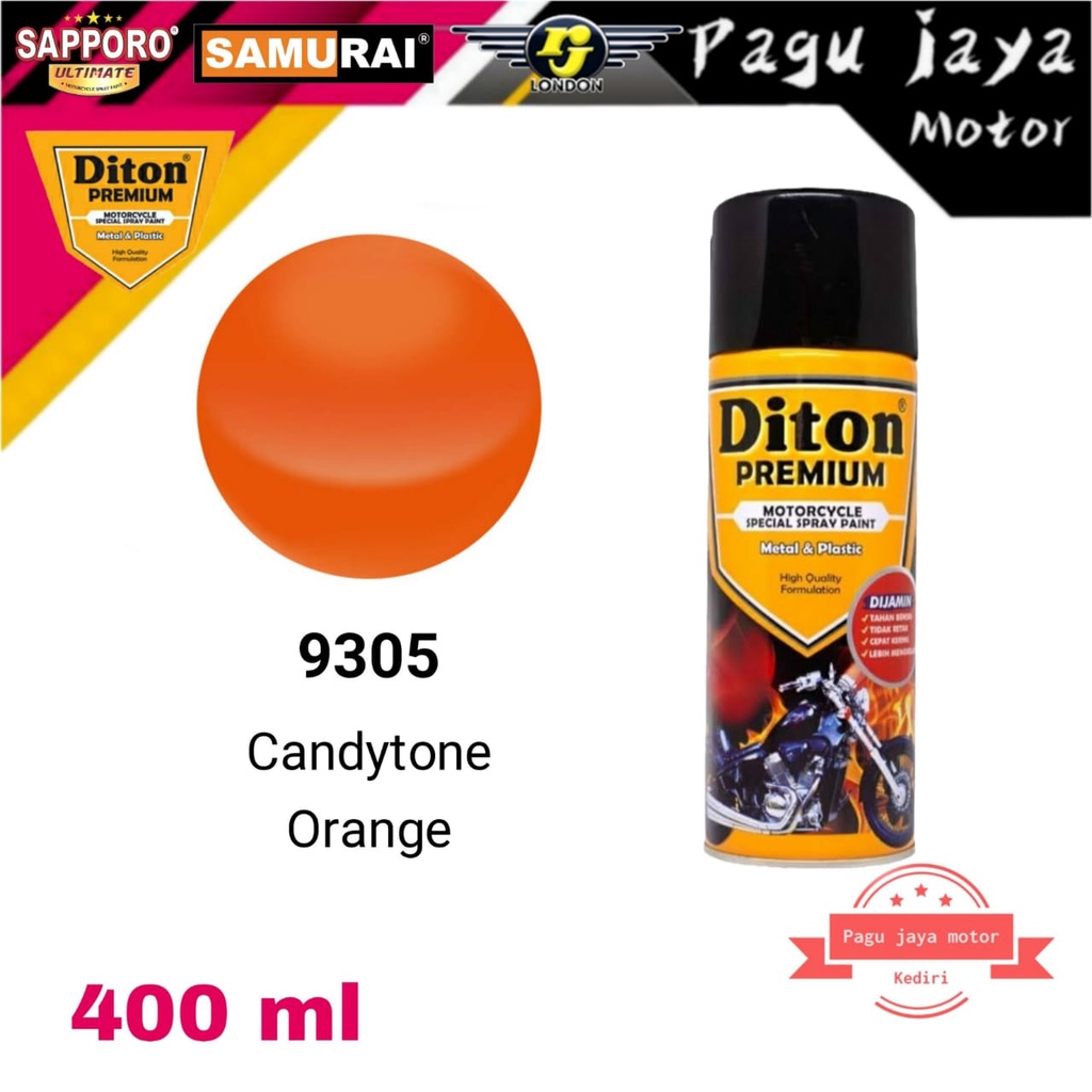 DITON PREMIUM 9305 CANDY CANDYTONE ORANGE 400ML CAT SEMPROT SPRAY PAINT PILOX PILOK