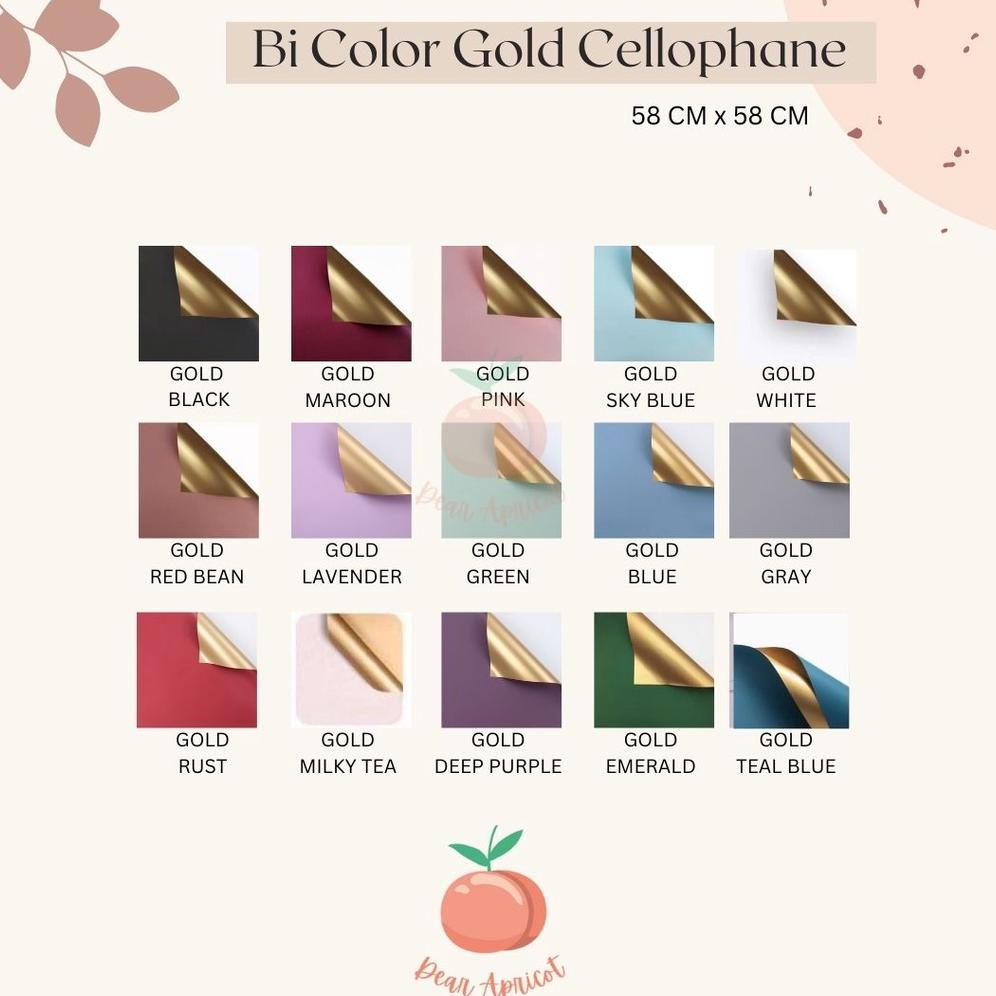 

Terbaru [5 LEMBAR] KERTAS FLOWER WRAPPING BI COLOR GOLD CELLOPHANE ECER 5 LEMBAR KERTAS BUKET BUNGA HAND BOUQUET