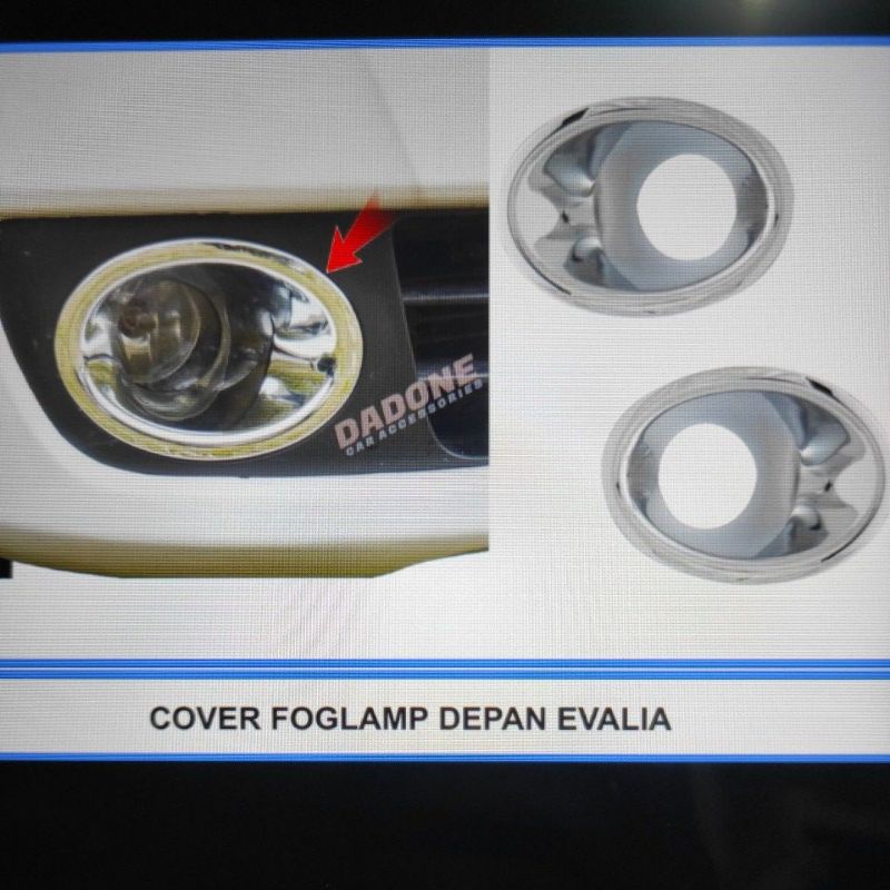 cover ring lampu foglamp bumper depan mobil nissan EVALIA chrome crome tempel