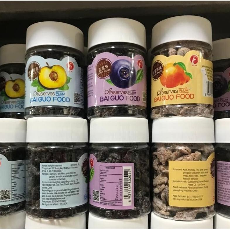 

Promo Bai Guo Food Perserves Manisan Buah Plum Madu /Kulit Jeruk Madu /Blueberry Madu