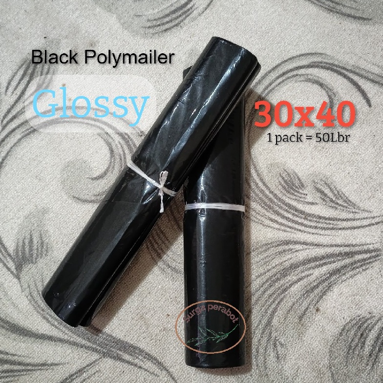 

Kemasan Baru.. POLYMAILER 30x40 HITAM POLOS GLOSSY POLIMAILER PLASTIK AMPLOP PACKING OLSHOP 50