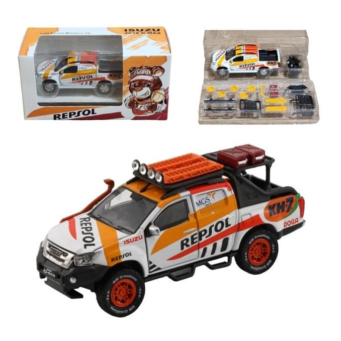 64B0286 BM CREATIONS ISUZU D-MAX 2018 REPSOL ACCESSORY PACK DIECAST