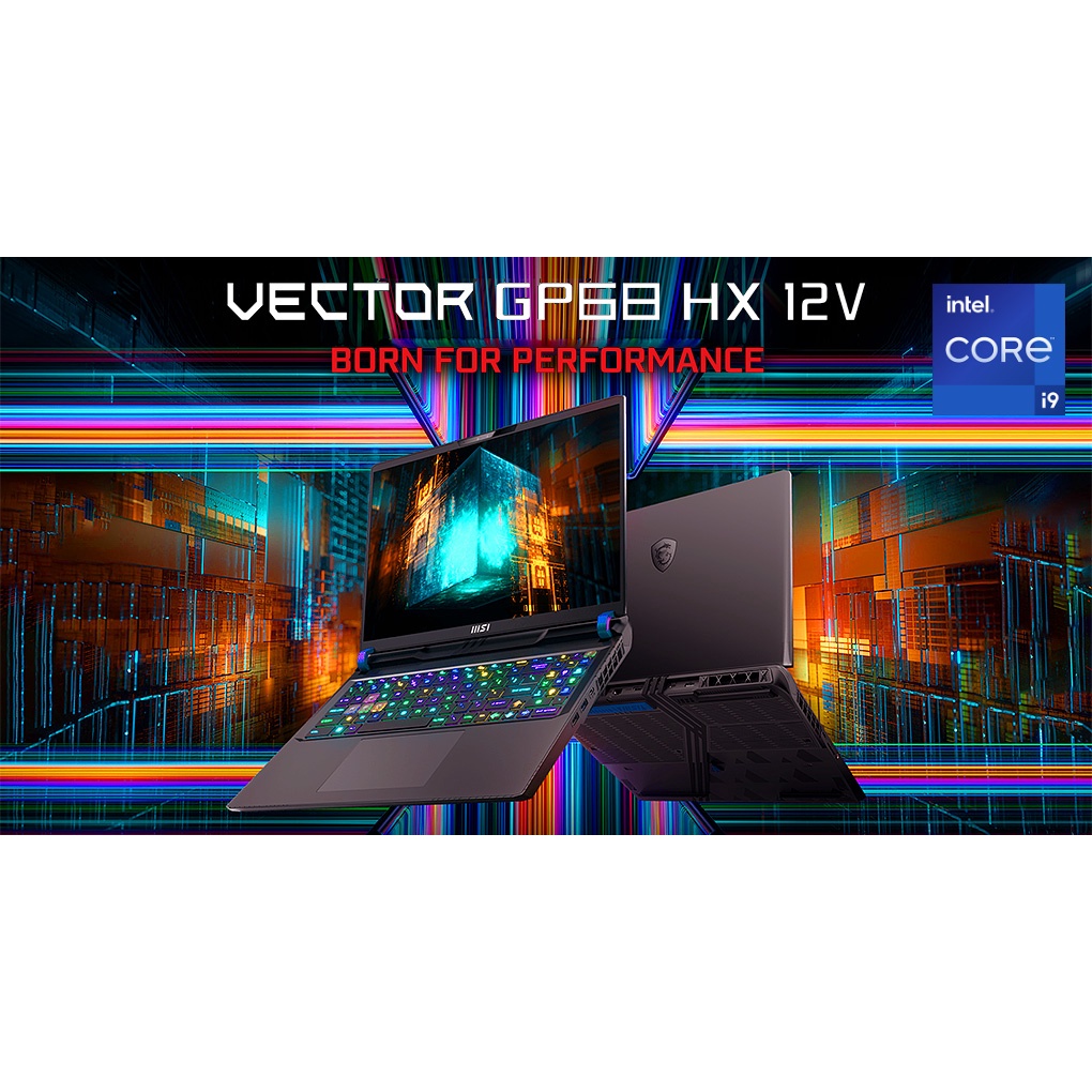 Laptop Gaming MSI Vector GP68HX RTX4080 12GB I9 12900HX 16GB 1TBSSD W11 16.0 QHD+ 240HZ 100DCIP3 PKRGB TGP195 12VH.044