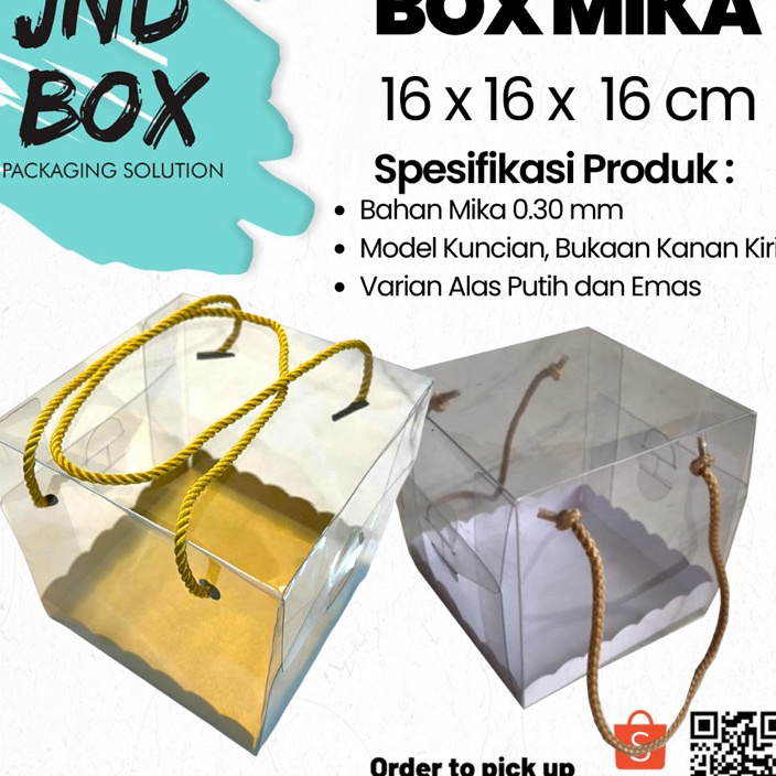 

Free Ongkir/ Box Mika Doskue 16 x 16 x 16 cm (Min order 2 pcs)