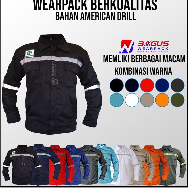 BAJU PROYEK KEREN / BAJU KERJA PRIA PROYEK / BAJU KERJA PIRA LAPANGAN / BAJU WEARPACK LENGAN PANJANG