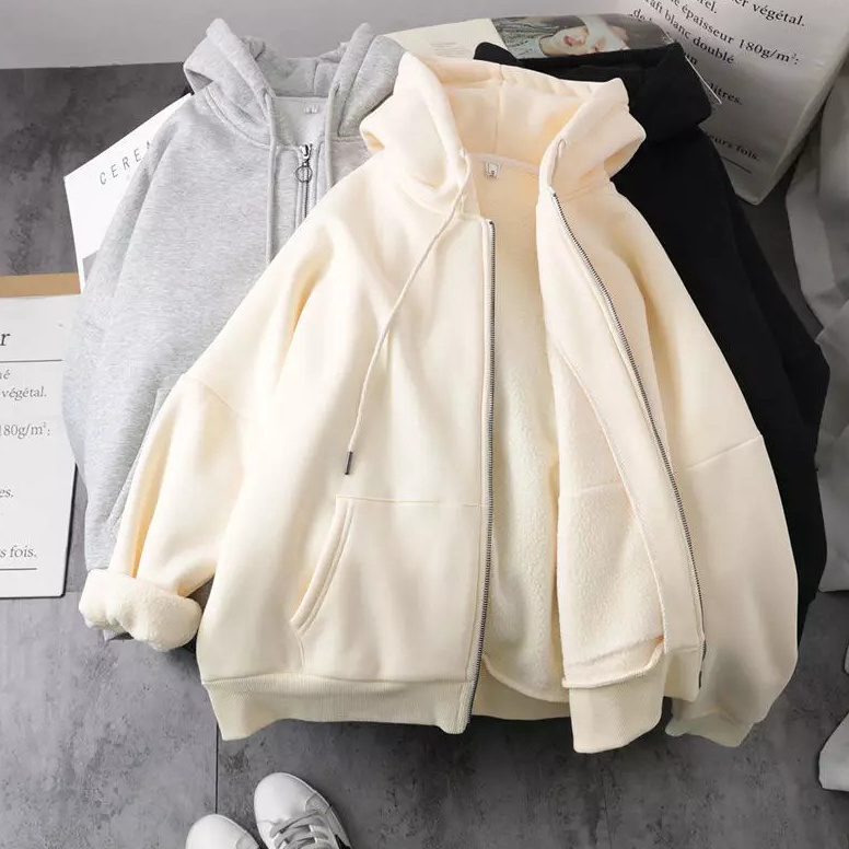 Viral| Hoodie Zipper Wanita Oversize Polos Hoodie Ziper Wanita Oversize Murah Hodie Zipper Sweater W