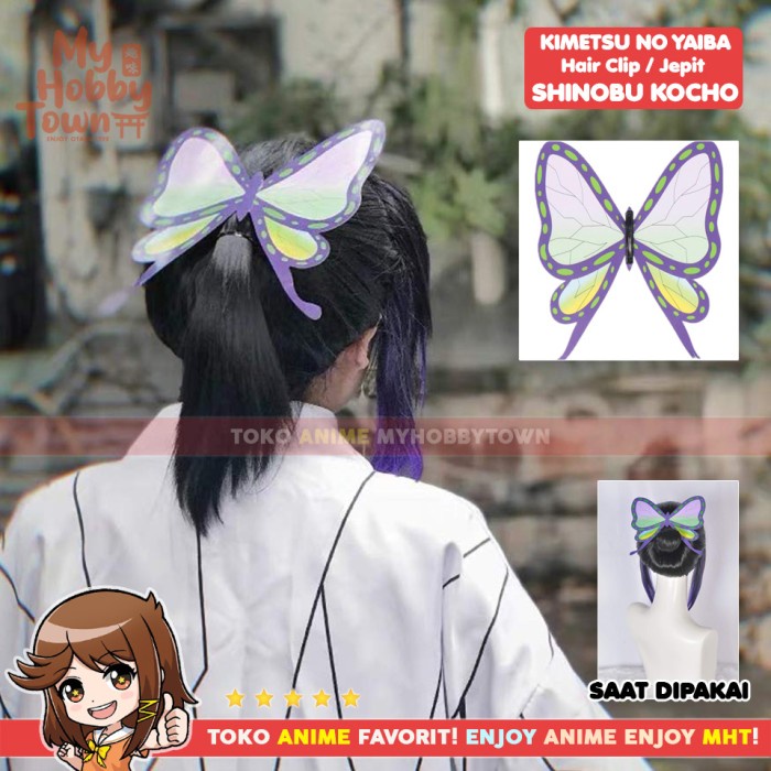Jepit Rambut Shinobu Kocho Kostum Cosplay Property Kimetsu No Yaiba