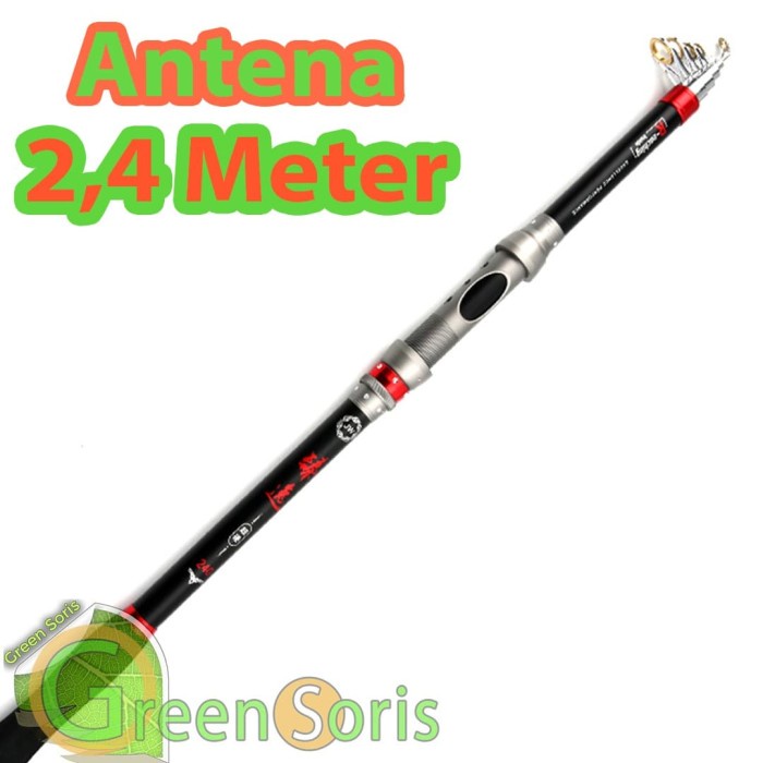 Joran Pancing Laut Antena 2.4 Meter Carbon Fiber