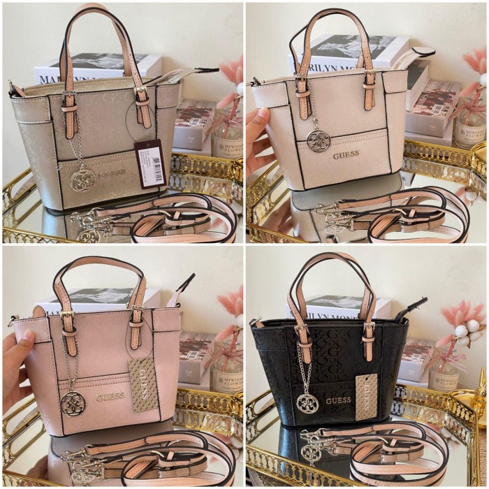 HOT SALE GUESS DELANEY HOLO MINI SHOULDER SLING TOTE BAG TAS SLING WANITA ORI TERMURAH