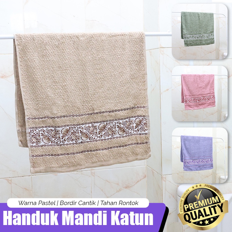 Handuk Mandi Katun Tebal Premium Motif Bunga Size 70x140cm High Quality Daya Serap Tinggi Perlengkapan Mandi Rumah Tangga Import - J3A2 - 88BlanketStore