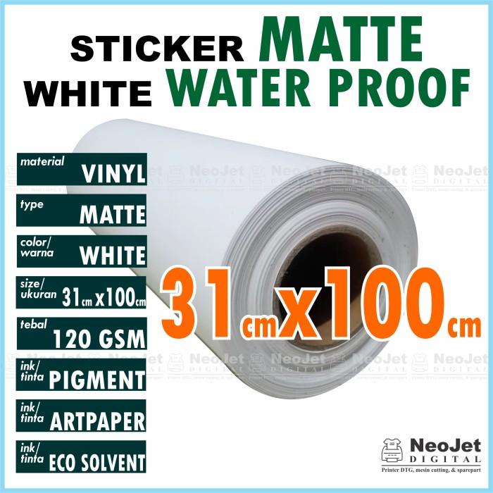

Stiker Vinyl Matte Inkjet Waterproof Doff Doft Mate A3+ Putih Meteran