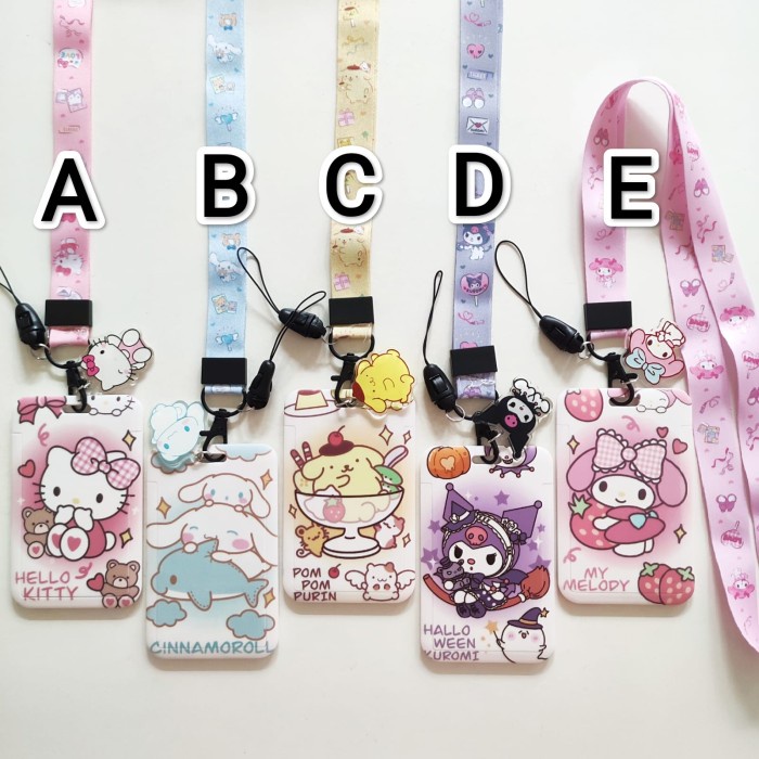 

Terlaris Sanrio Id Card Holder Lanyard 1 Hello Kitty Cinnamoroll Kuromi