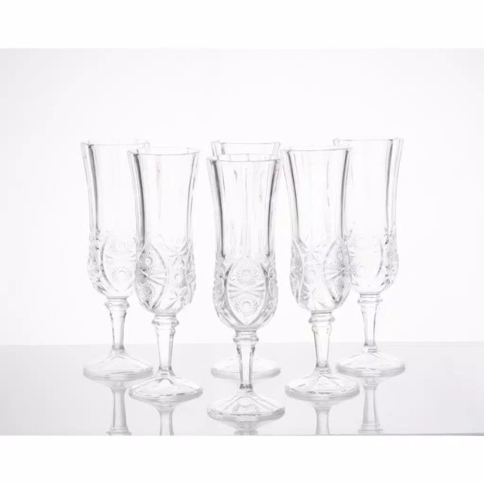 Terlaris Gelas Kristal Wine / Gelas Kristal Pesta Isi 6 Pcs