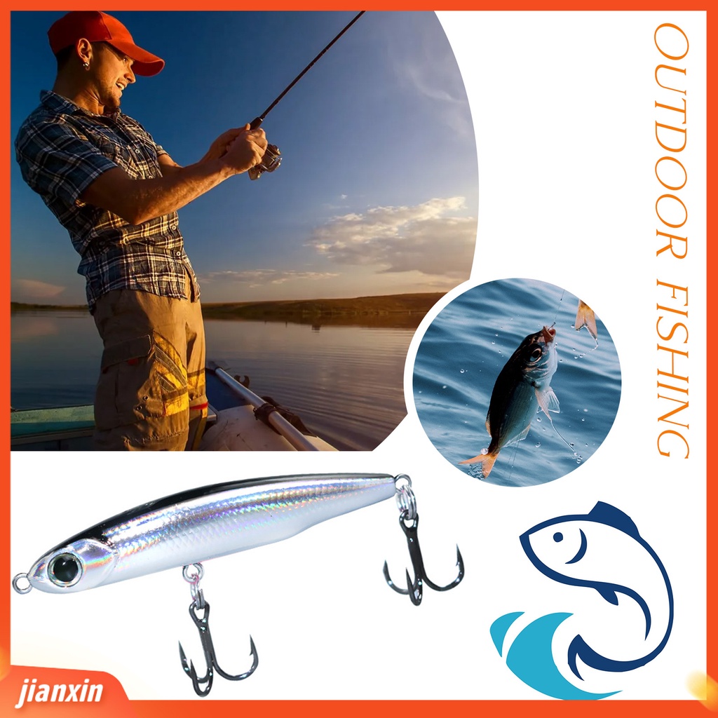 [Jianxin] 8.3g/12g/17g Umpan Bionik Simulasi Kait Treble Menggoda Realistis Angling Pensil Tenggelam Mikro Umpan Jalan Memancing Luar Ruangan