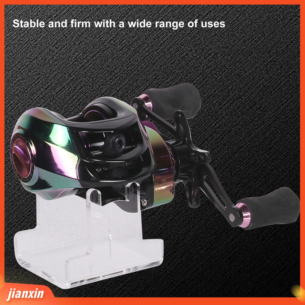 [Jianxin] casting Reel Holder Anti Gores Stabil Sangat Transparan Anti-slip Padat Akrilik Gulungan Pancing Display Stand Alat Pancing