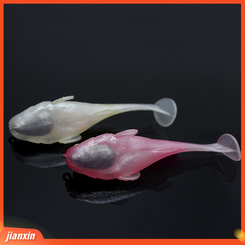 [Jianxin] 10g/14g Umpan Umpan Bercahaya Tajam Kait Simulasi Menggoda Angling PVC Jelly Ikan Power Jigger Bungkus Leadbait Memancing Luar Ruangan