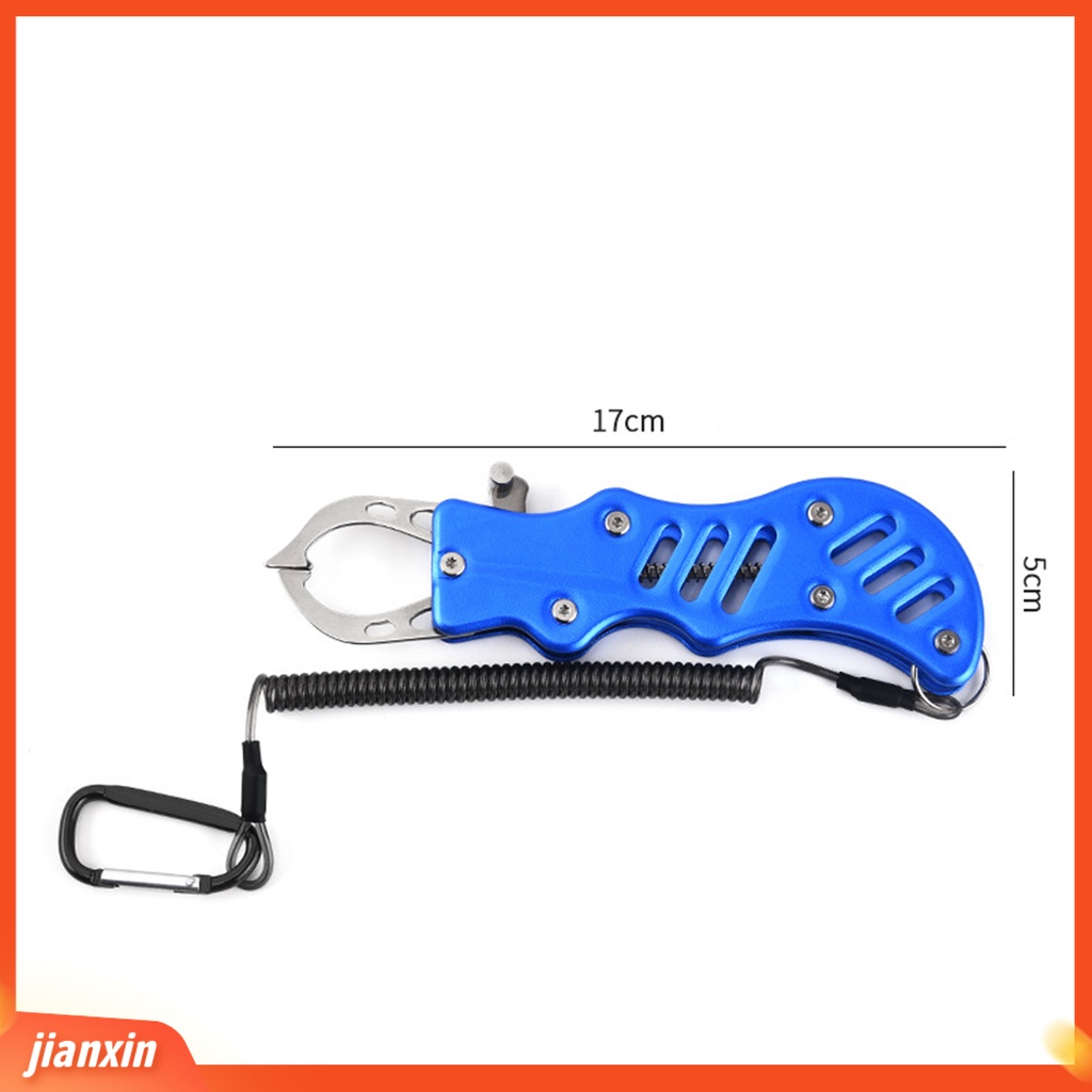 [Jianxin] 1 Set Fish Lip Gripper Operasi Tekan Otomatis Rebound Control Fish Stainless Steel Lure Clamp Memancing Tang Peralatan Angling