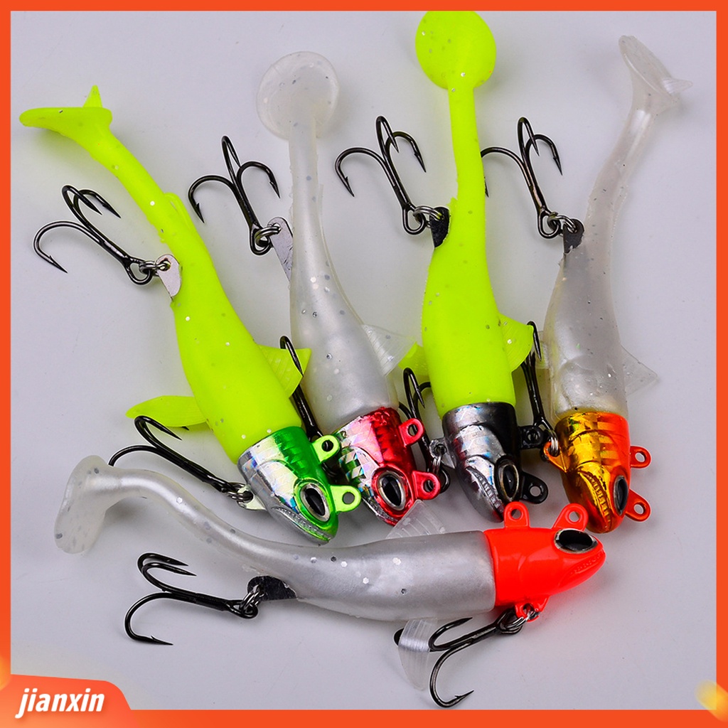 [Jianxin] 13.5g/8cm Umpan Pancing T-Tail Tajam Treble Hook 3D Fisheyes Simulasi Pengecoran Panjang Ekor Dayung Buatan Umpan Perlengkapan Memancing