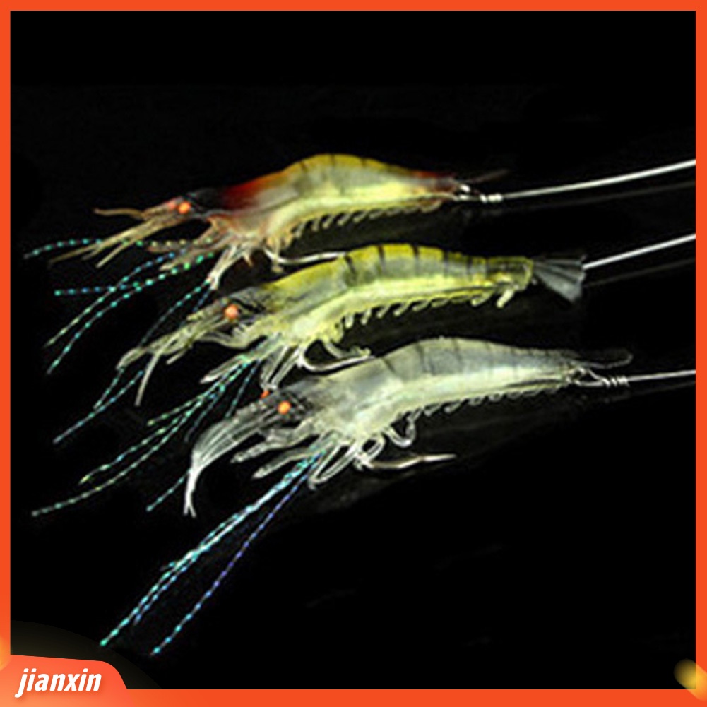 [Jianxin] 9cm Umpan Pancing Buatan Bentuk Udang Bahan Silikon Lembut Ukuran Mini