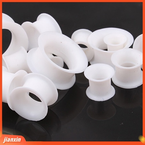 [Jianxin] 1Pair Silicone Flesh Tunnel Double Flared Saddle Ear Plug Gauge Unisex Piercing