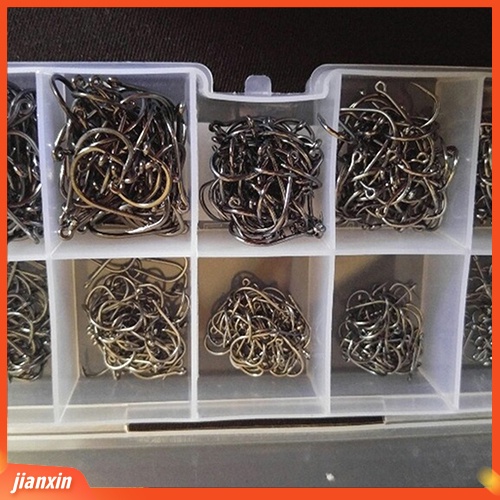 [Jianxin] 500pcs Kail Pancing Bahan Carbon Steel Dengan Lubang