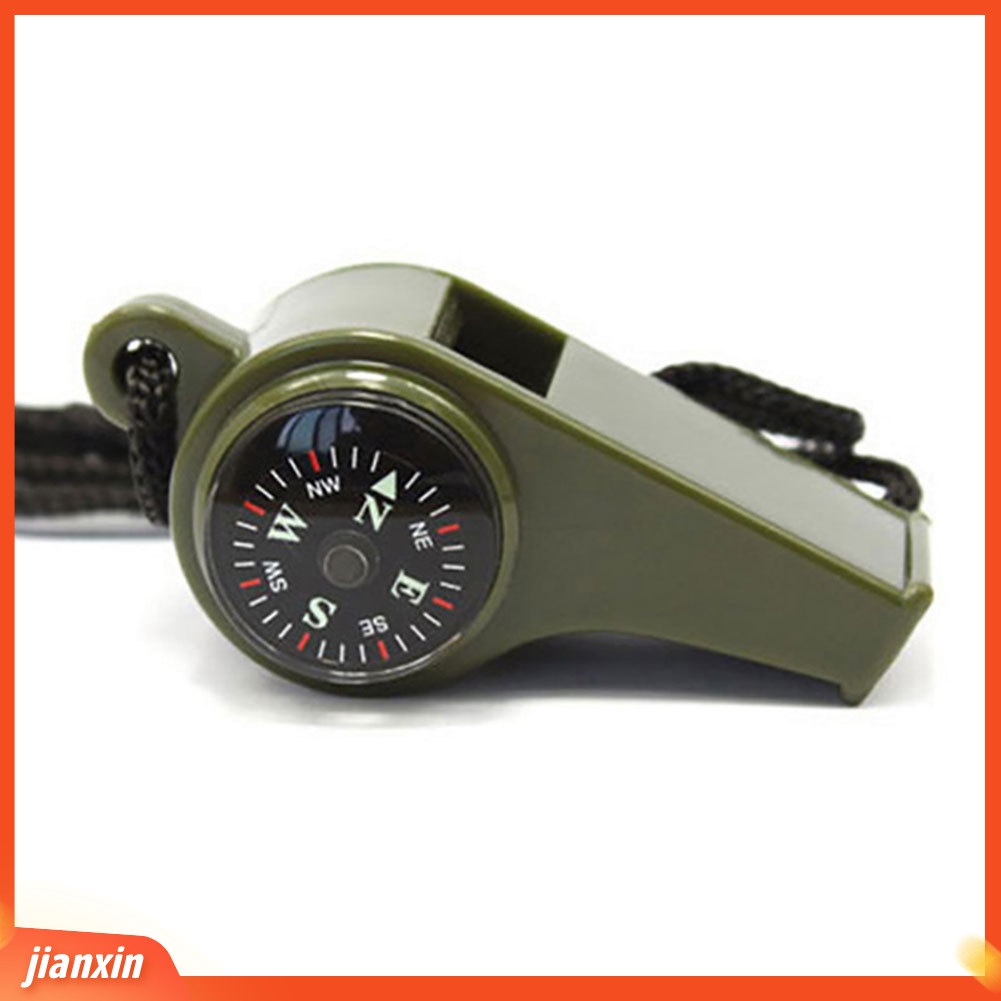 [Jianxin] 3in1 Peluit Survival Dengan Kompas + Termometer Untuk Hiking / Outdoor