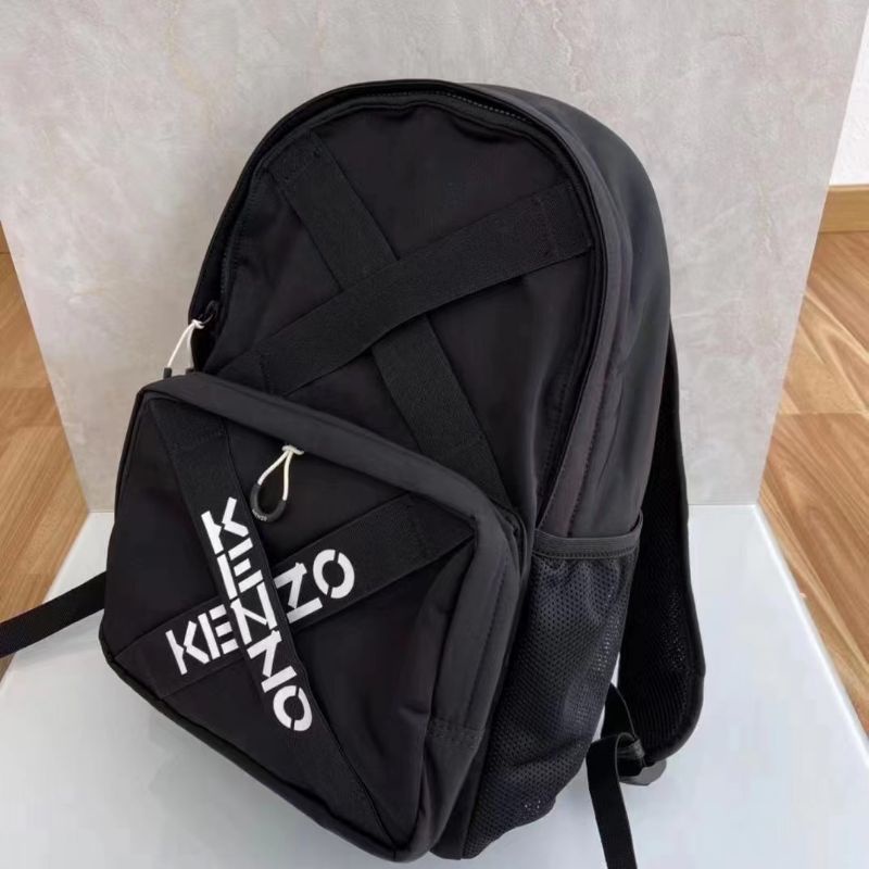 tas ransel kanzo cross logo backpack hitam rucksack nylon kenjo