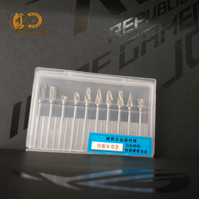 10pcs Mata Bor Cun Bor Mini Kikir besi Mesin 3mm