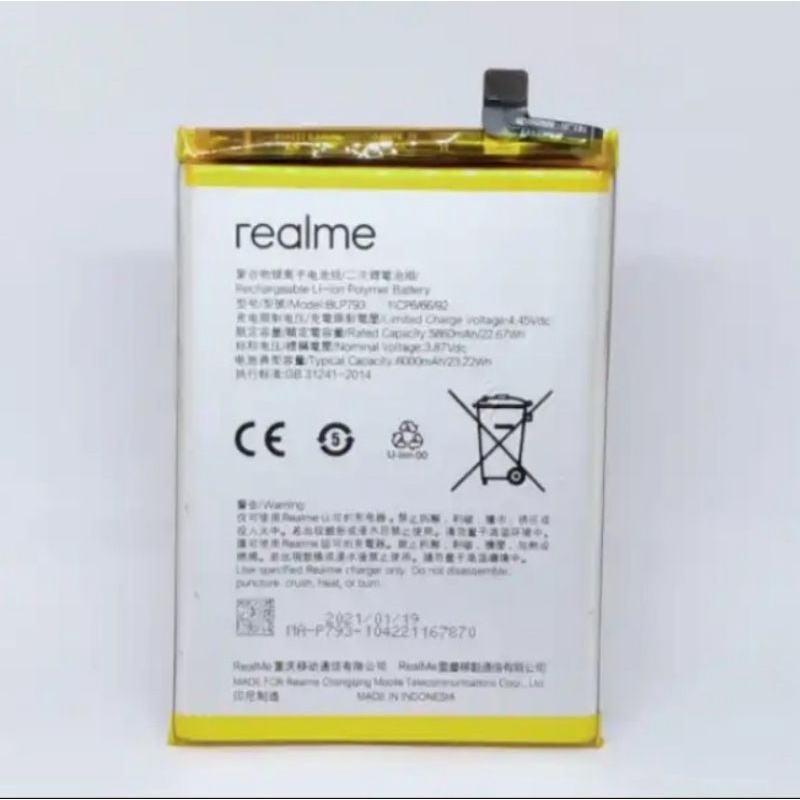 Batrai BLP793 For REALME C25s Batre RMX3195 Realmi C 25s Baterai BLP 793 Battery