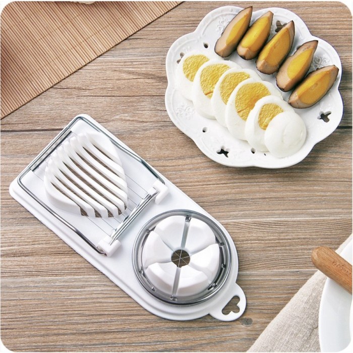 FM FIT Egg Divider Alat Pemotong Telur 2 In 1 Buah Mudah Egg Slicer Cutt