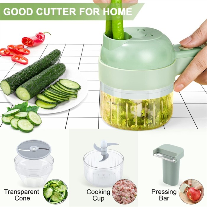 FM FIT Food Chopper Elektrik 4 IN 1 Blender Portable Penggiling Bumbu Bawang