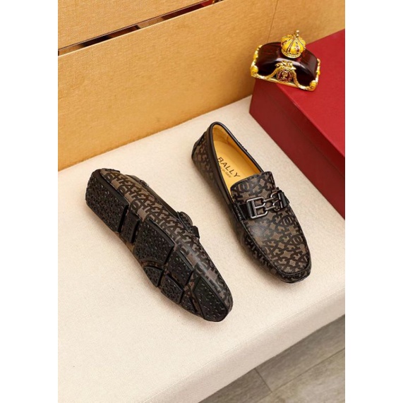 sepatu bally cowok sepatu loafer pria men shoes slip on tanpa tali new