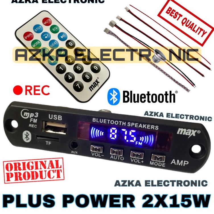 Terlaris Kit Modul Mp3 Bluetooth MAX Plus Power Amplifier 2x15W grosir