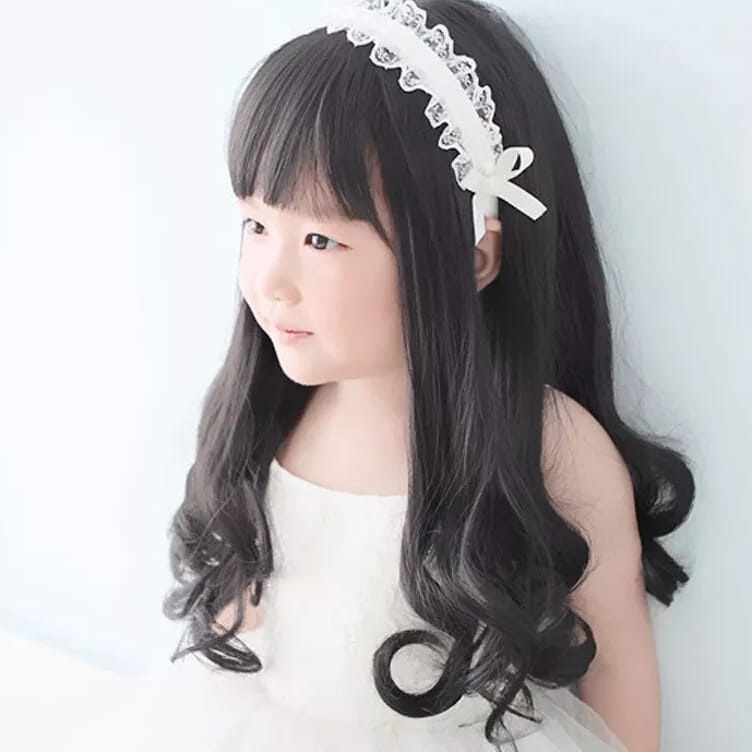 Rambut Palsu Anak Panjang Sebahu Bergelombang Wig Rambut Anak Lucu Impor Lembut / Wig Anak Perempuan
