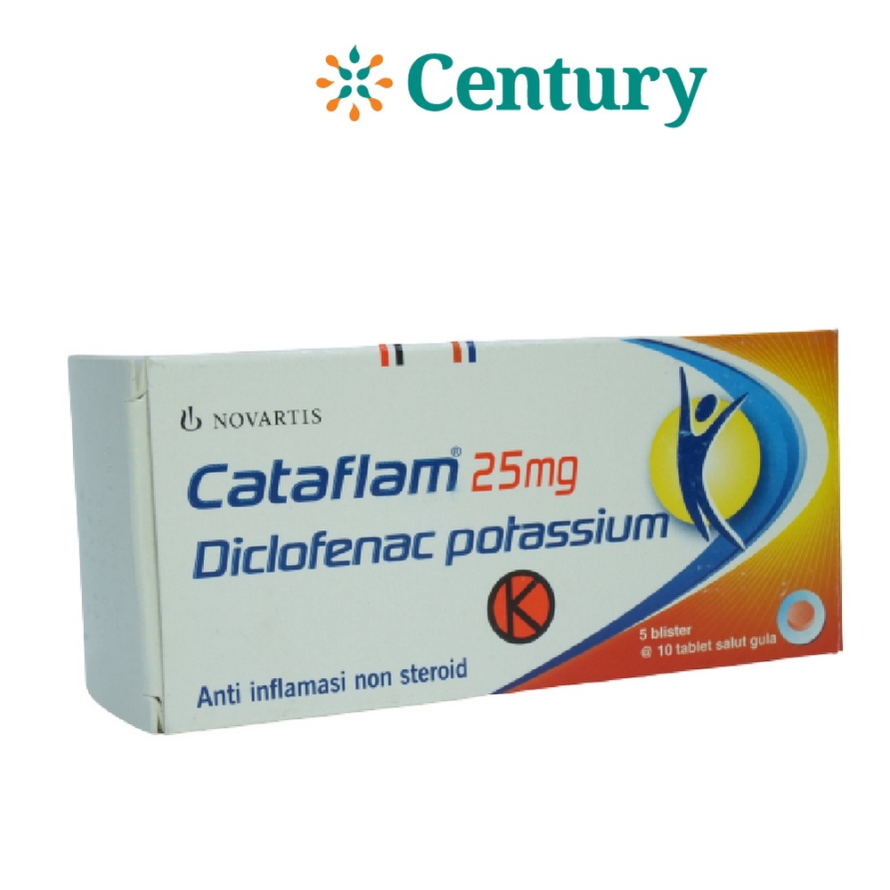 CATAFLAM 25 MG 1 BLISTER ISI 10 TABLET / KALIUM DIKLOFENAK / NYERI / RADANG