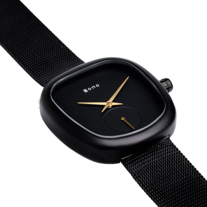 FLASH SALE JAM TANGAN BONO SIENA MILANESE DARK BLACK SIMPLE ORIGINAL BRAND BONO TERLARIS