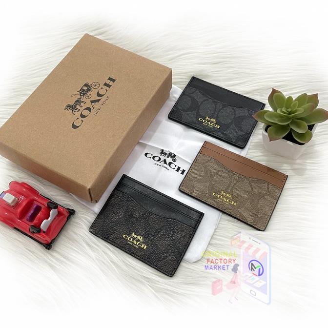 

Dompet C0Ach 58110 Card Holder Case Wallet In Signature Canvas Logo