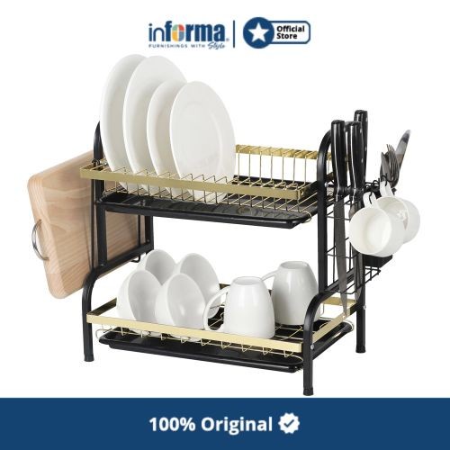 Terlaris Informa - Informa Saxona Rak Piring 2 Tingkat - Gold