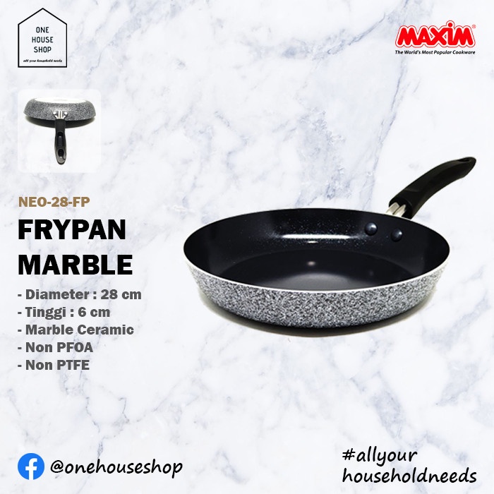 Wajan Fry Pan Teflon Anti Lengket Marble Ceramic MAXIM NEOSTONE