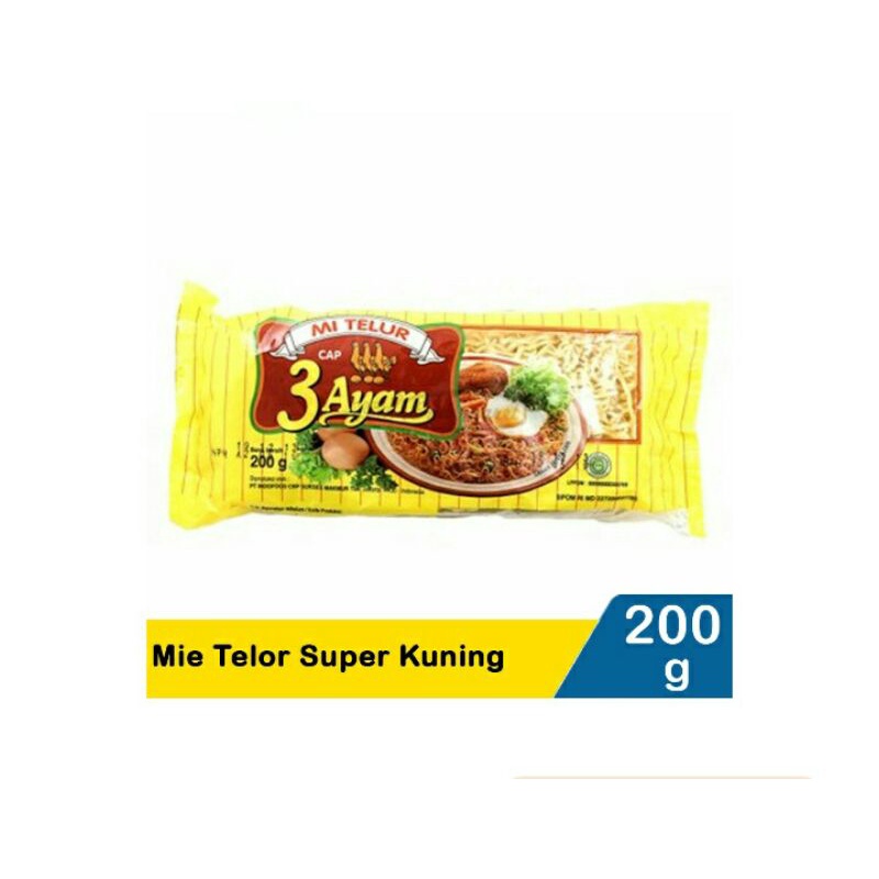 3 Ayam Mie Telor Super Kuning 200G
