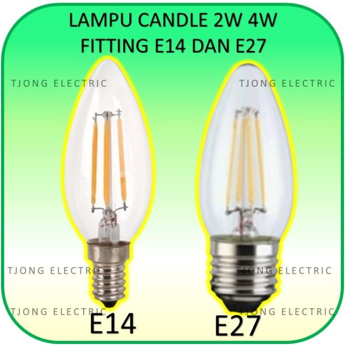 @=@=@=@=] Lampu Led Filamen 2W 4W Fiting E14 / E27 Bohlam Lampu Hias Gantung