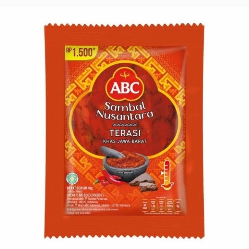 

(ECERAN) SAMBAL TERASI ABC 20 GR ECER SACHET SATUAN