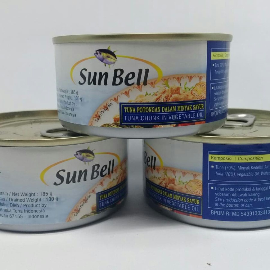 

SUNBELL TUNA CHUNK IN VEGETABLE OIL 185 G SUN BELL TUNA KALENG