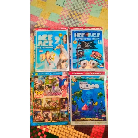 DVD SEPAKET DAPAT 4 KASET KARTUN,   ICE AGE 2,ICE AGE 4,TOY STORY 1,2,3,4, ,FINDING NEMO, FRIENDS 2 