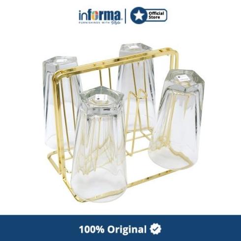 Informa Relly Rak Gelas - Gold
