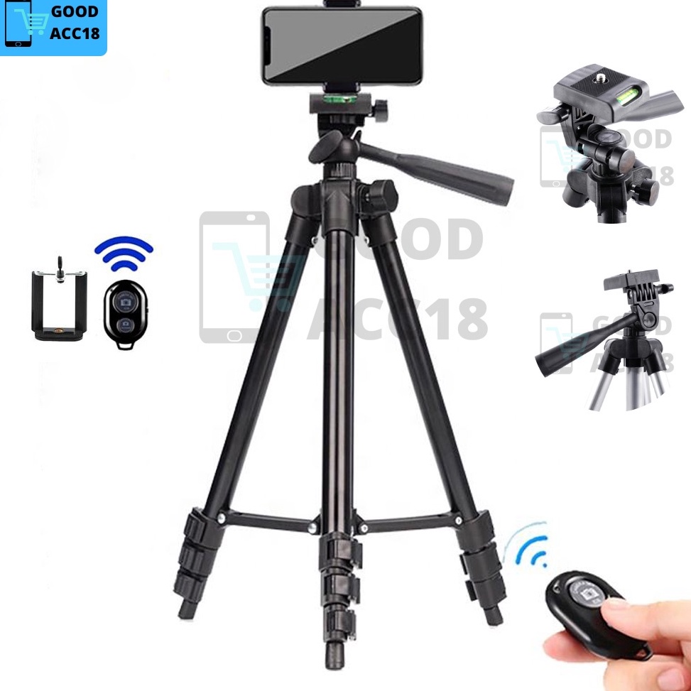 Terbaik TRIPOD HP DAN KAMERA UNIVERSAL + FREE HOLDER U WEIFENG 3120A + Remote Bluetooth