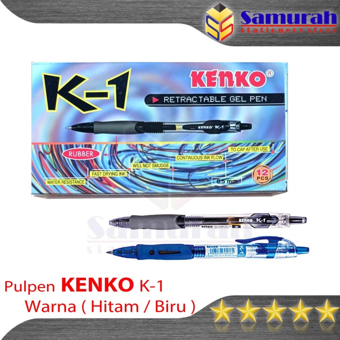 

Terlaris Pen Gel Kenko K1 0.5Mm/ Retractable Gel Pen K-1 0.5Mm Pen Cetek 0.5 Mm