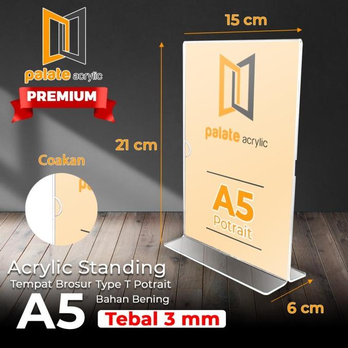 

AKRILIK TENT HOLDER A5 T PORTRAIT - 3MM PREMIUM