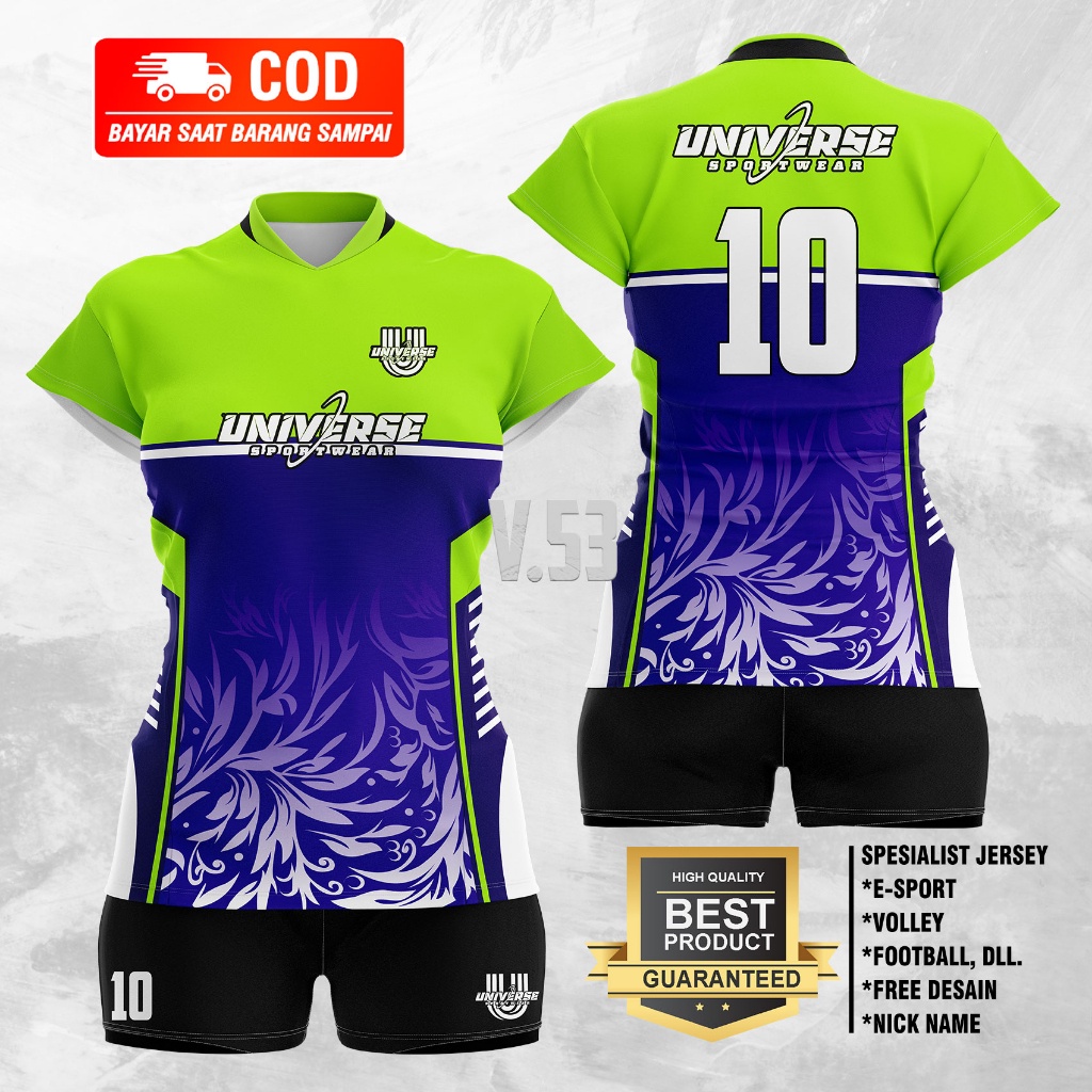 SETELAN VOLLY CEWE PREMIUM SETELAN VOLI WANITA BAJU VOLLY DEWASA JERSEY VOLI ATASAN VOLLY PRINT VOL.