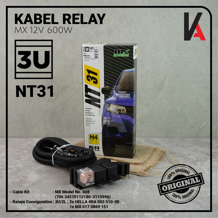Terlaris Kabel Relay Lampu H4 Hella Nt Series 3 Relay Untuk 2 Lampu Mobil